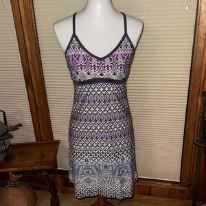 Athleta Size XS Purple and Black Dress built in bra sundress